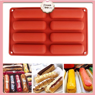 Khuôn Nướng Bánh Silicon Thiết Kế 8/10 Ngăn Chuyên Dụng Để Làm Bánh Hình Ngón Tay,Bánh Puff,Mousse,Sôcôla,Đá Viên