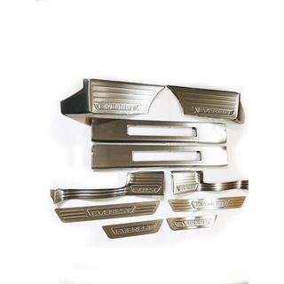 Ốp bậc cửa, nẹp bước chân trong, ngoài xe Ford Everest 2017-2022, 2023 inox cao cấp