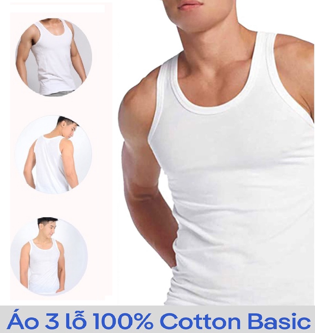 Mô tả Áo Lót Nam Dệt Kim Đông Xuân Vicci Màu Trắng, Vải Cotton Mềm Mịn, Co Giãn, Thấm Hút Mồ Hôi, Siêu Thoáng Mát - 7