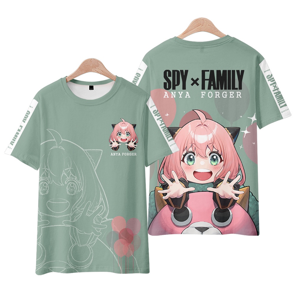 YT2 Spy x Gia Đình Trẻ Em Áo Anya Anime Tay Ngắn Áo Tee Áo Sơ Mi Thời Trang Trẻ Em 3D In TY2