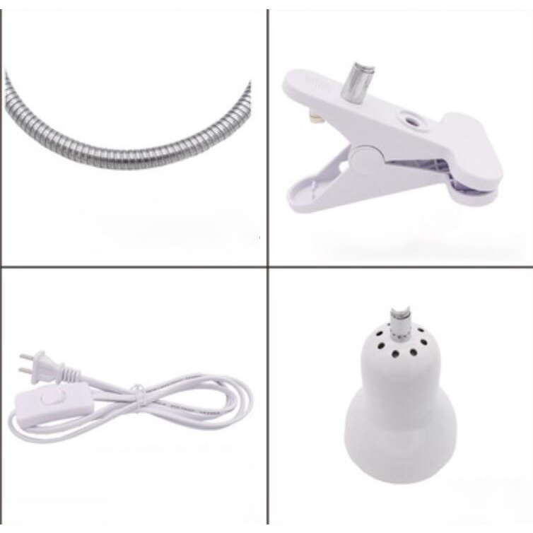 Linh Hoạt E27 Bóng Đèn Đế Đèn Led Kẹp Bàn Đọc Sách Ổ Cắm Bật Tắt Công Tắc VN20B