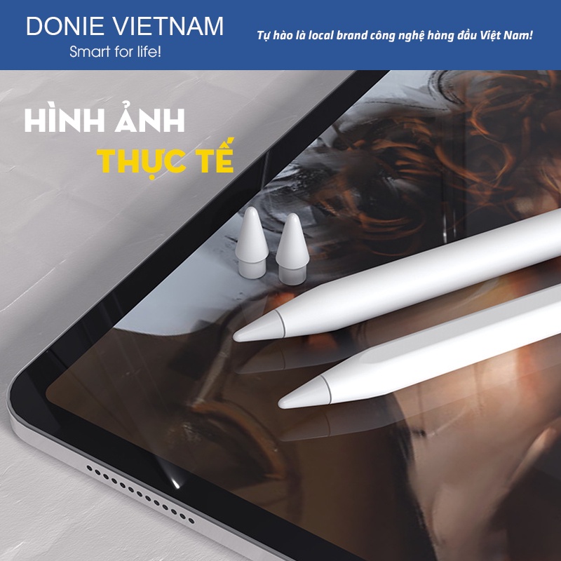 Đầu Ngòi Bút Thay Thế Cho Apple Pencil 1/2, Stylus Pencil Mượt Mà Như Ngòi Gốc, Chống Ồn | DONIE A01