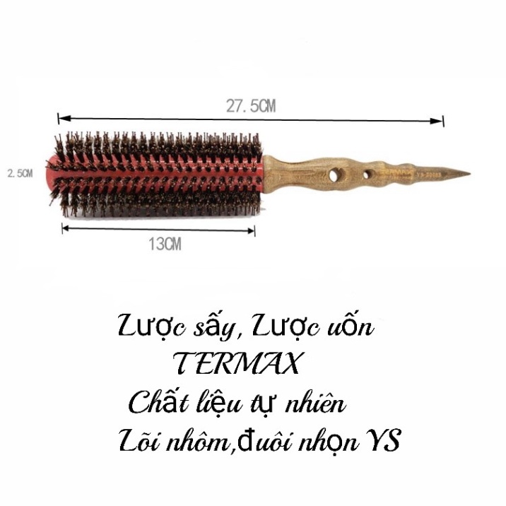 LƯỢc SẤy TÓc TẠo KiỂu Termax LÕi NhÔm GiỮ NhiỆt LƯỢc SẤy CỤp CÁn GỖ