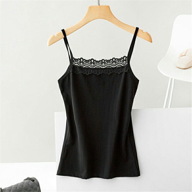 BTM Nữ Cho Xe Tăng Áo Spaghetti Dây Đeo Ren Crop Tops Không Tay Camisole Cho Sum