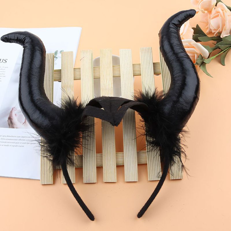 Bầu trời Steampunk Quỷ Sừng Băng Đô Halloween Demon Horn Mũ Bò Sừng Băng Đô