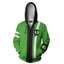 SQ3 Ben 10 Áo Khoác Áo Cho Nam Nữ Unisex Chui Đầu Tracksuit Anime Dài Tay Thường Ngày Rời Áo Thời Trang Tất Cả
