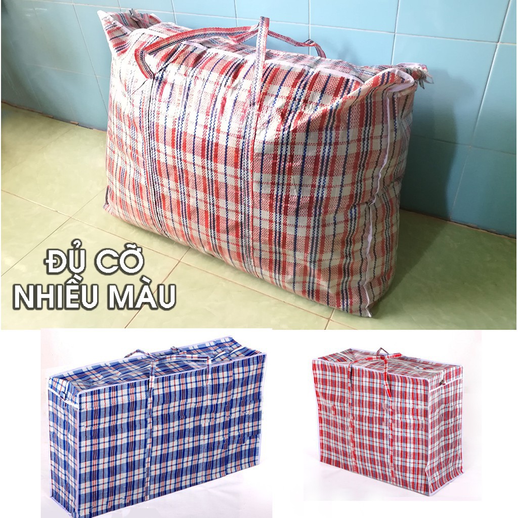 [TÚI BẠT ĐỦ SIZE - SIÊU TO] Túi Bạt Dứa có 2 dây kéo - nhiều màu sắc, đựng quần áo, chăn màn