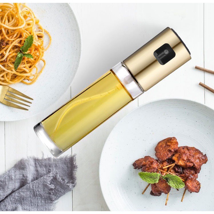 Bình xịt dầu ăn thuỷ tinh 100ml phung sương cao cấp an toàn cho sưc khoẻ