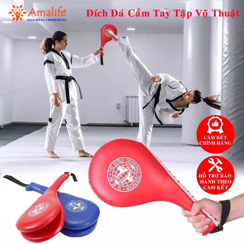 Ảnh Đích Đá Tập Võ Thuật Cầm Tay Taekwondo, Vovinam, Karatedo Bằng Da PU Cao Cấp Cho Trẻ Em - Người Lớn Hãng Amalife 3