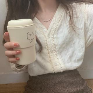 Áo Croptop Tay Dài Cổ Chữ v Ôm Eo Thời Trang Hàn Quốc Cho Nữ