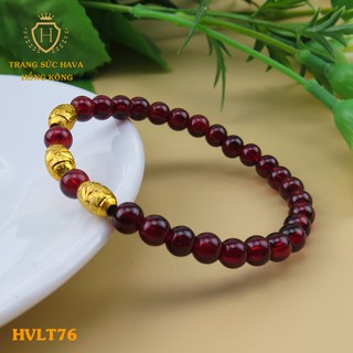 Lắc Tay Nam, Vòng Tay Nữ Đá Màu Nâu 12 Ly - Trang Sức Hava Hong Kong - HVLT76