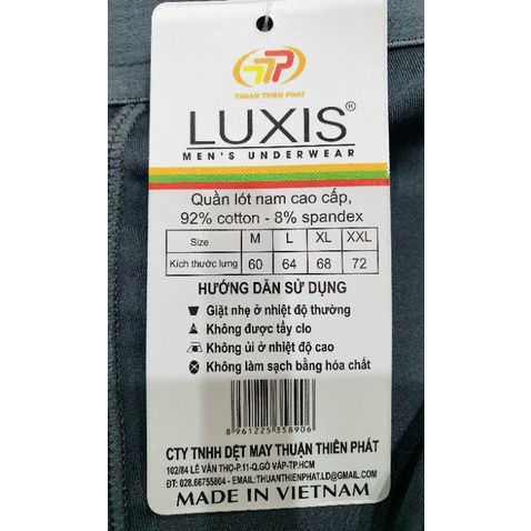 [L, XL] QUẦN LÓT NAM LUXIS