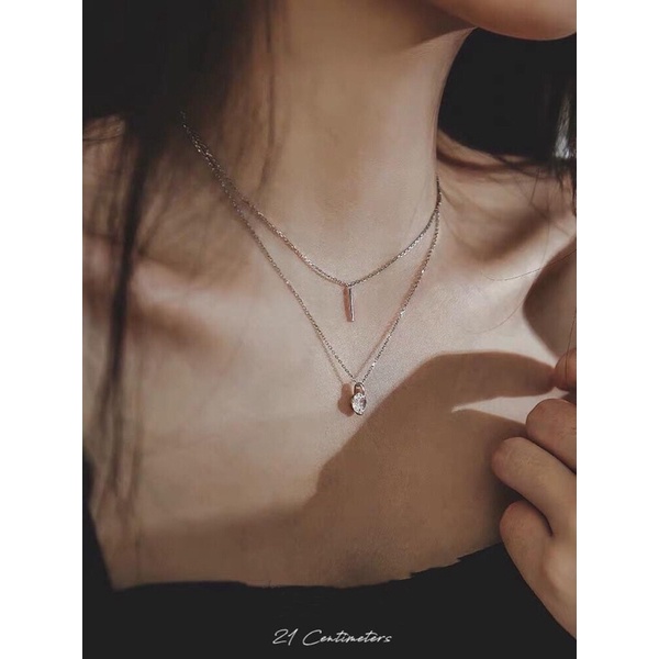 Ảnh Dây chuyền bạc Double Diamond, Dây chuyền Tiệm bạc 21Centimeters 3