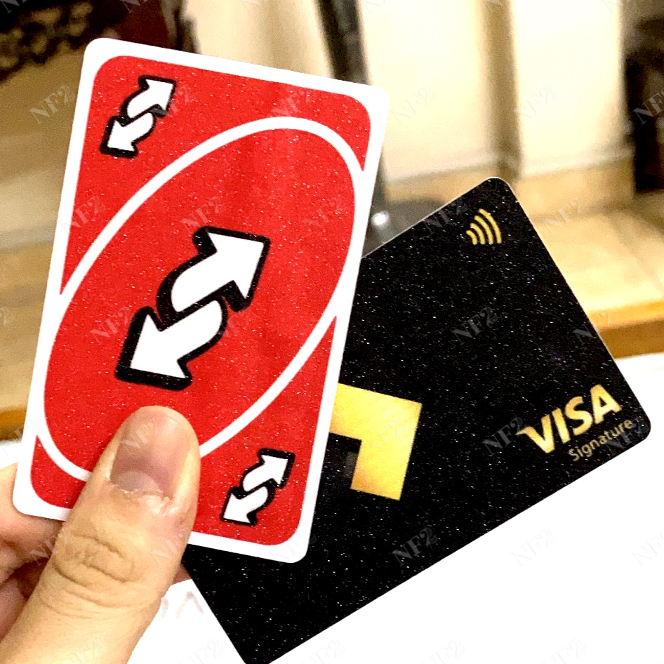 Miếng Dán Trang Trí UNO REVERSE - Decal Sticker Thẻ ATM (Thẻ Chung Cư, Thẻ Xe, Debit, Credit) NF2