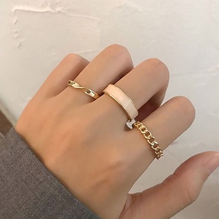 Set Nhẫn Hợp Kim Vàng Nhiều Hình Phong Cách Hàn Quốc HaminStore