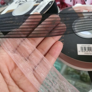 Ruy băng ribbon voan kẻ bản 2,7cm