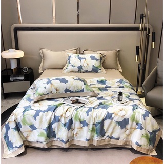 Bộ Chăn Ga Gối Lụa Satin Thái 5 Món Cao Cấp – Ga Giường 1m6/1m8 x 2m, Tặng Vỏ Gối Ôm