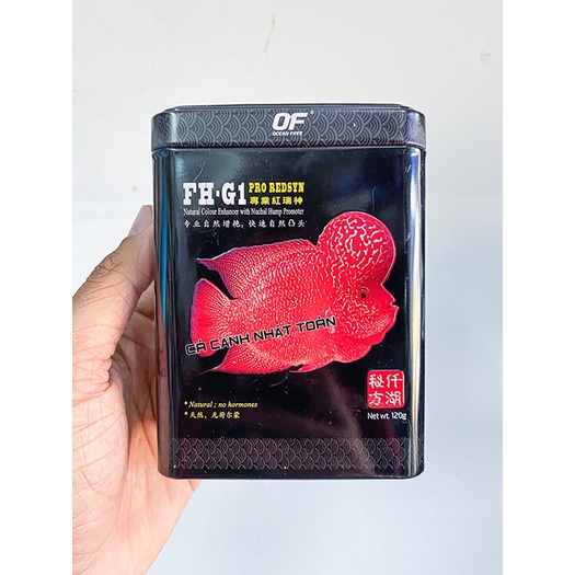 THỨC ĂN LÊN ĐẦU, ĐỎ, CHÂU OCEAN FREE FH G1 CHO CÁ LA HÁN 120G (ĐEN)