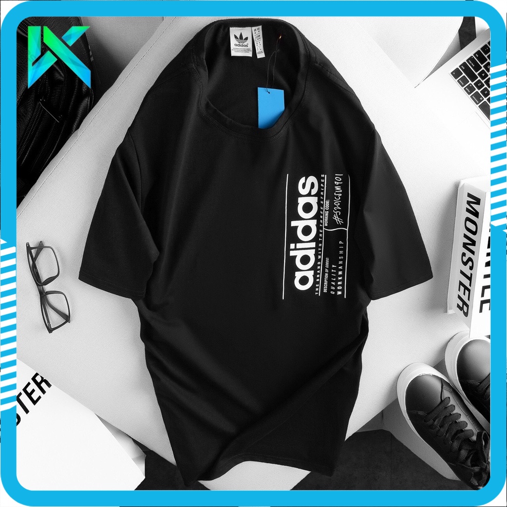 Áo Thun Nam Cổ Tròn Adidas Chữ In Dọc Chất Liệu Cotton Cao Cấp Thấm Hút Mồ  Hôi Tốt | Shopee Việt Nam