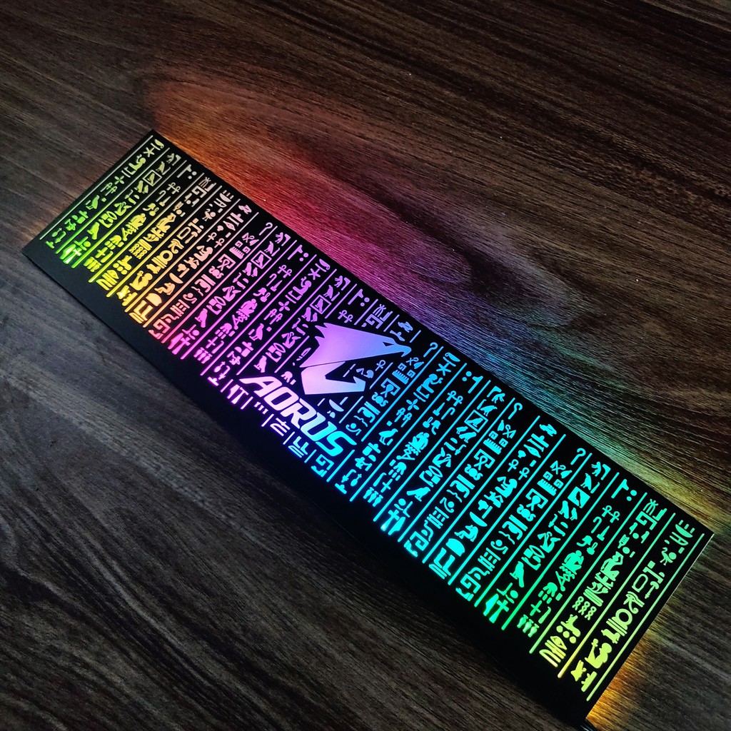 Tấm che nguồn PC Led 5v ARGB logo Aorus, đồng bộ màu Hub Coolmoon, hoa ...