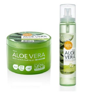 Xịt khoáng dưỡng da lô hội Hàn Quốc Welcos aloevera moisture real soothing gel mist 125ml