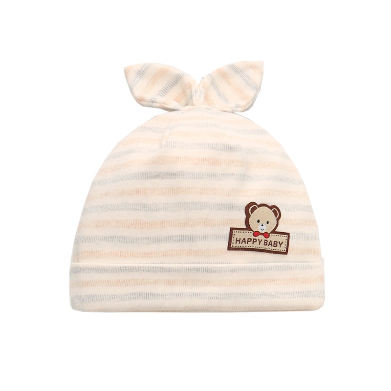 0-6 Months Baby Cute Ears Hat Soft Cotton Beanie Cap Headwear Infant Solid Color
