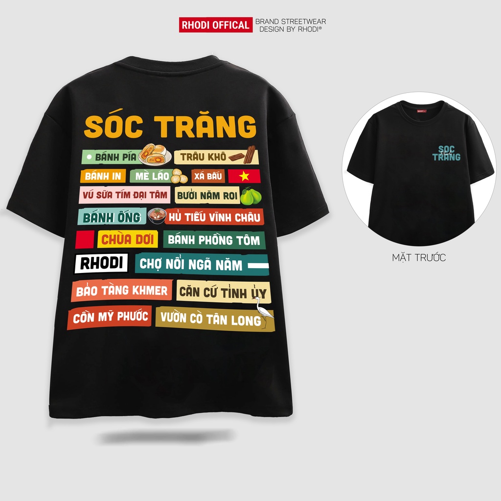 Áo thun local brand RHODI phông cổ tròn tay lỡ unisex nam nữ Sóc Trăng