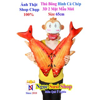 THÚ BÔNG CÁ CHÉP 3D SIÊU MỀM MỊN SIZE 60CM - GẤU BÔNG HÌNH CÁ CHÉP