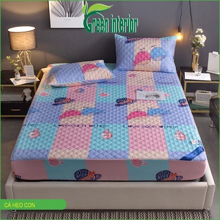 GA CHỐNG THẤM COTTON THOÁNG MÁT KHÁNG KHUẨN LOẠI TỐT GREEN FURNI NHIỀU HOA VĂN
