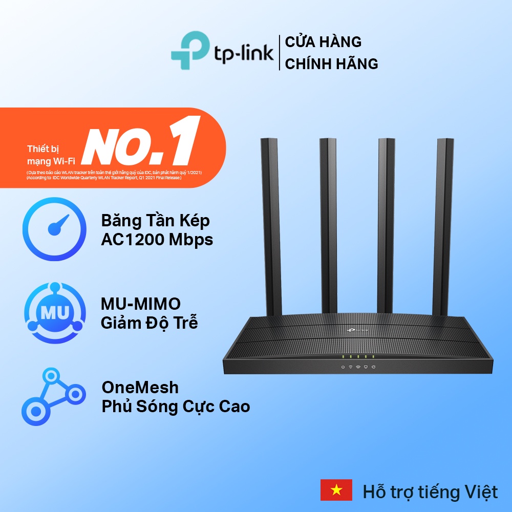 Bộ Phát Wifi TP-Link Archer C6 Gigabit MU-MIMO Chuẩn AC 1200Mbps