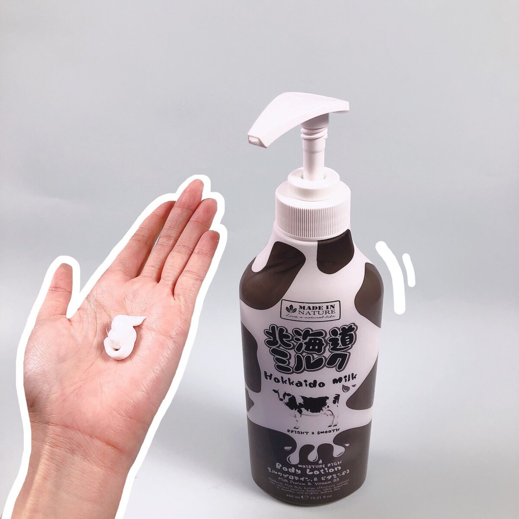 Ảnh Dưỡng thể dưỡng ẩm mịn da Made In Nature Hokkaido Milk Moisture Rich Body Lotion 450ml 1