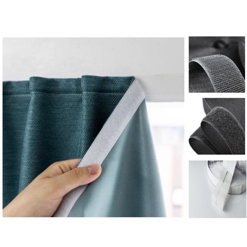 1 MÉT ĐAI DÍNH LÀM RÈM DÁN TƯỜNG MÀU TRẮNG, ĐEN ( NHIỀU SIZE ) | Shopee ...