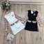 Set Áo Phối kẻ mix Chân váy