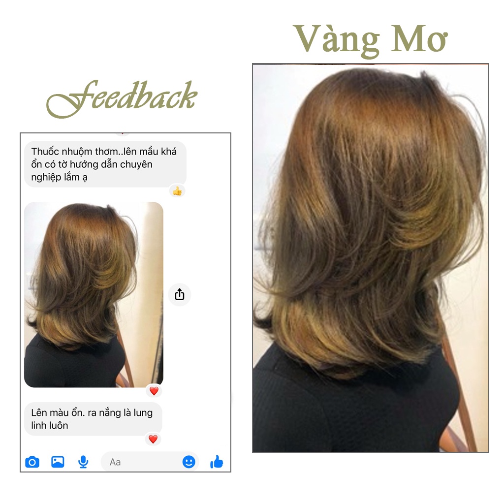 Thuốc nhuộm tóc  VÀNG MƠ 100ml màu nhuộm lên mầu chuẩn tone