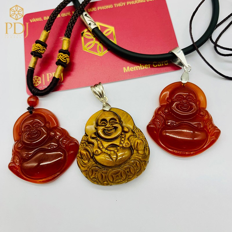 Ảnh Mặt Phật Di Lặc đá tự nhiên PDJ - Tặng kèm dây đeo và hộp trang sức cao cấp - Trang sức PDJ - M000108 1