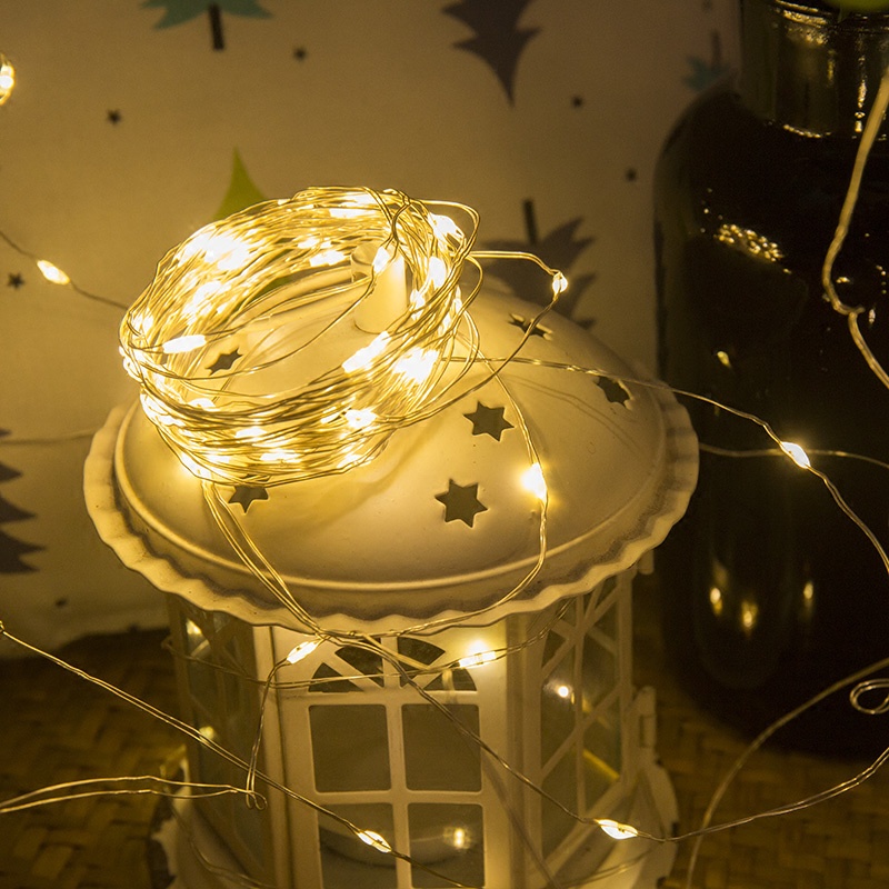 Dây đèn led đom đóm fairy light có chế độ nháy 2m/3m trang trí decor - Kem Shop K19