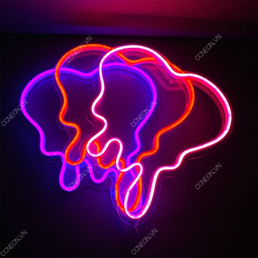[kèm quà tặng] Đèn Trang Trí Led Neon Sign Trái Tim Tan Chảy [27x25 cm] | Quà tặng cực chất| Đèn trang trí phòng ngủ