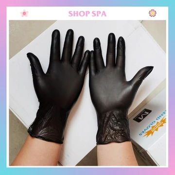 Găng Tay Y Tế Không Bột Màu Đen Hộp 100 Chiếc, Bao Tay Cao Su Y Tế, Sử Dụng Trong Tóc Spa Phun Xăm Giá Rẻ
