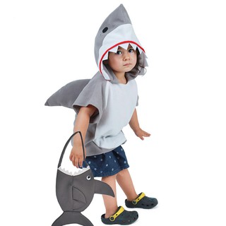 Trang phục cá mập đáng yêu cho trẻ em, Quần áo trẻ em động vật biển cosplay thích hợp cho lễ hội Bữa tiệc Halloween.