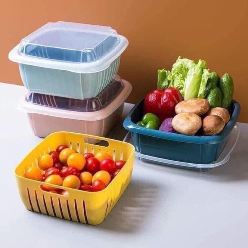 Bộ thau rỗ vuông có nắp