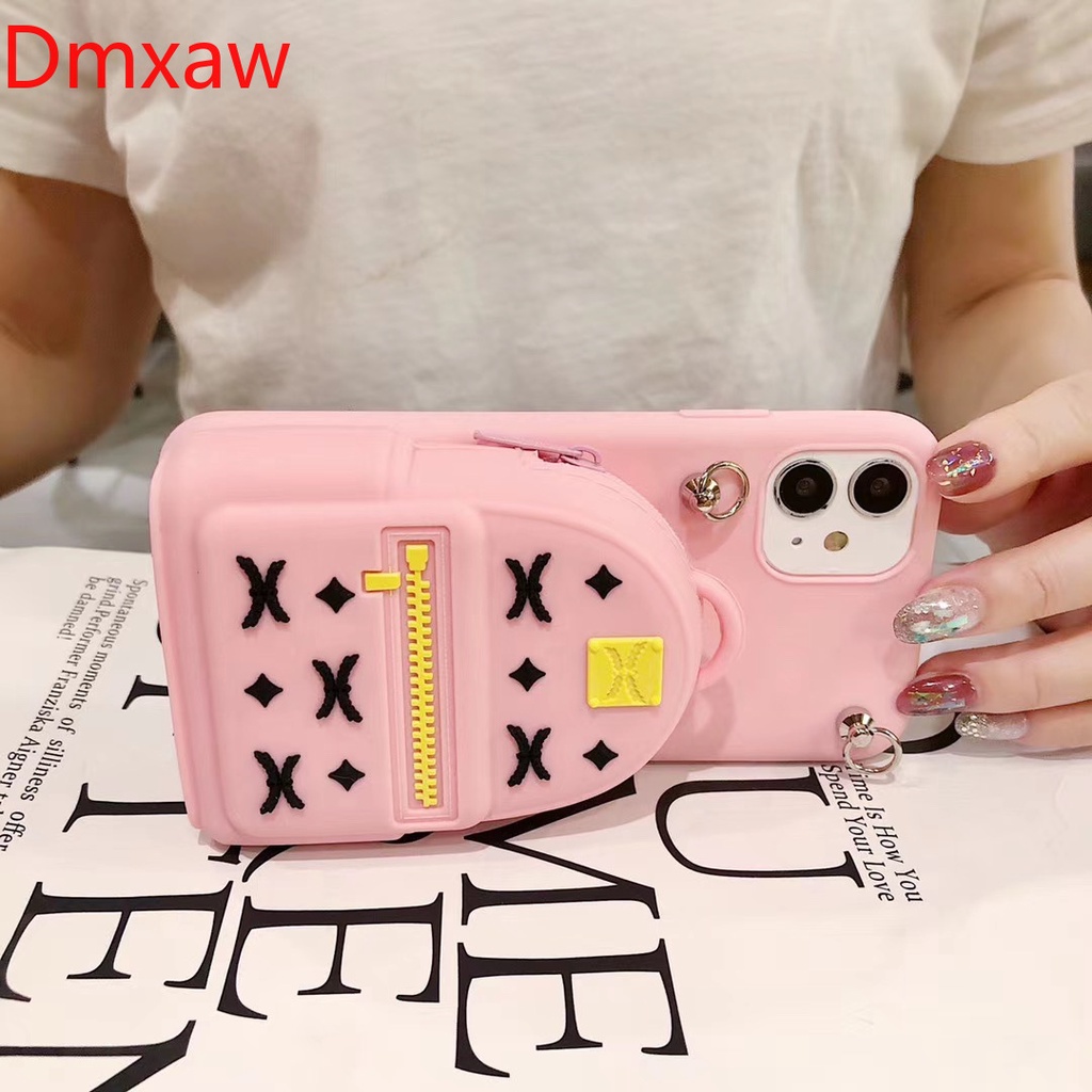 Ốp điện thoại mềm dạng ví sang trọng có dây đeo cho Samsung Galaxy A03S A02 A02S M02S M02 A22 A32 A82
