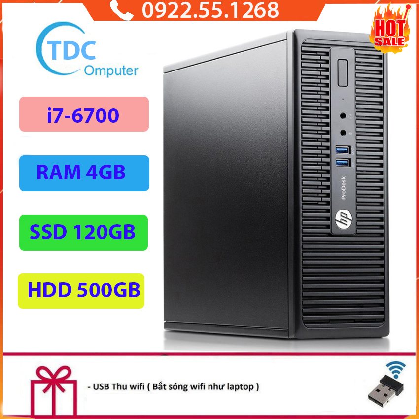 Case máy tính đồng bộ HP ProDesk 400G3 SFF, cpu core i7-6700, ram 4GB ...