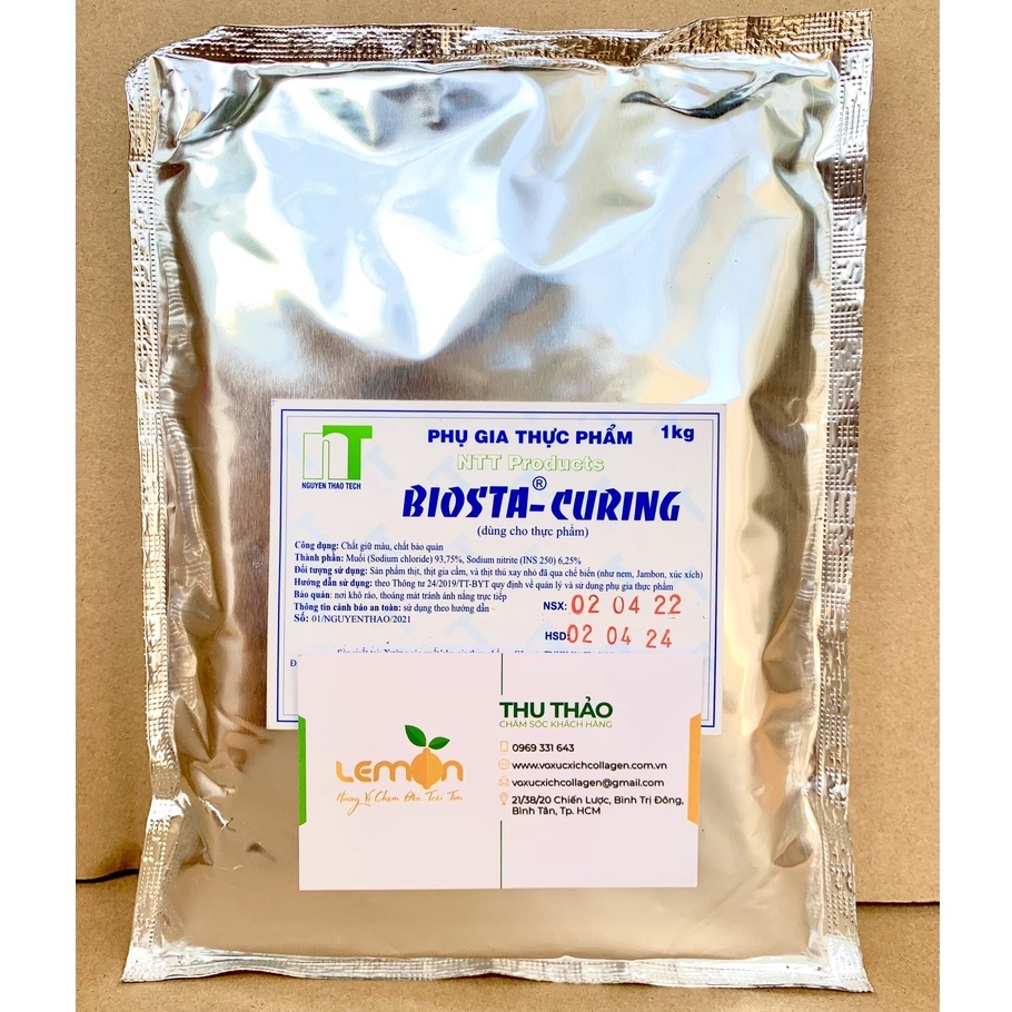 1Kg Muối đỏ BIOSTA-CURING chuyên tạo màu, giữ màu cho lạp xưởng, xúc ...