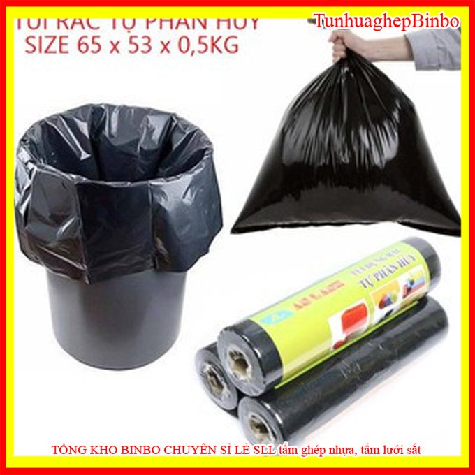 [sale sốc]SIÊU RẺ - TÚI RÁC TỰ TIÊU AN LÀNH SIZE 63*53*0,5KG / CUỘN