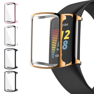 [Sẵn sàng] Vỏ bảo vệ cho Fitbit Charge 5 6 Vỏ bảo vệ mạ TPU Đồng hồ thông minh Vỏ silicon Vỏ bảo vệ màn hình