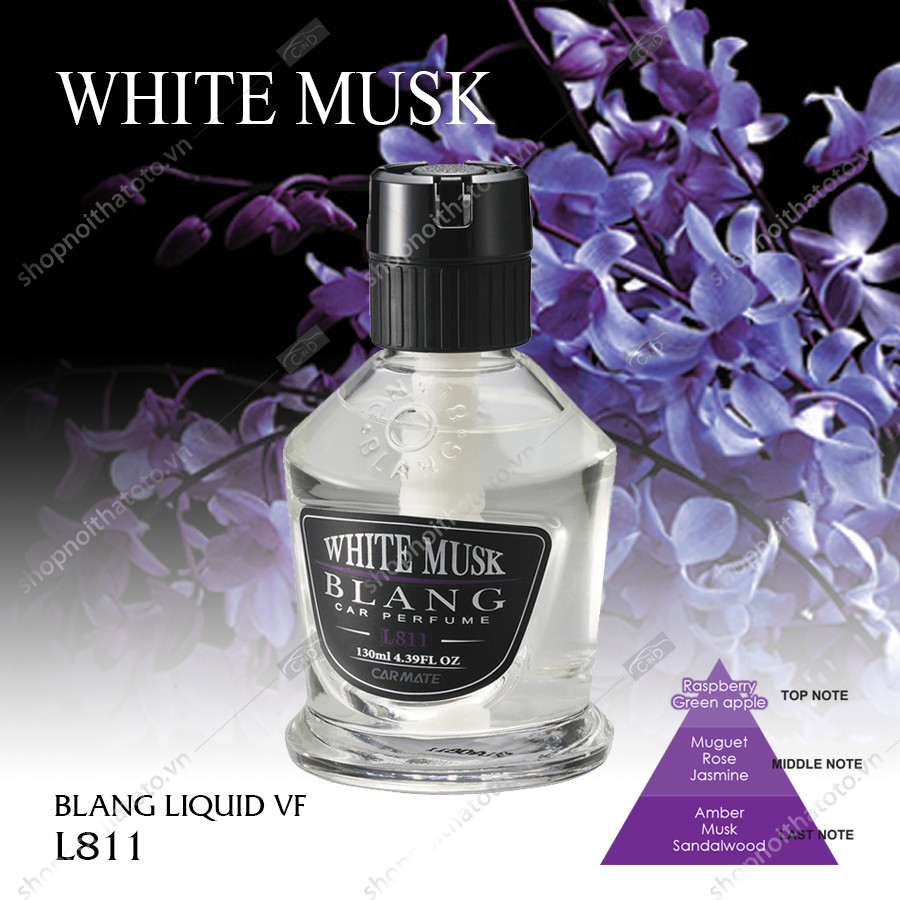 Nước Hoa Khử Mùi Trên Ô Tô CARMATE Blang Liquid VF L811 White Musk 130ml Phù HỢp Cho Nhiều Dòng Xe Hơi Xe Tải