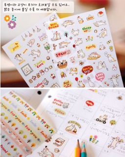 Bộ 6 sticker trong suốt bóc dán