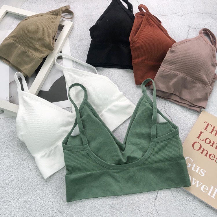 Áo Bra Tập Gym Len Tăm Bra 2 Dây Khoét Lưng Chữ U 367