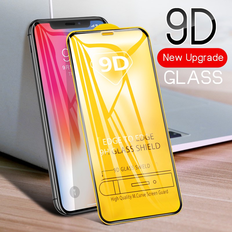 Tấm bảo vệ màn hình kính cường lực HD 9D cho iPhone 11 12 13 14 15 pro max x xr 7 8 14 15 plus