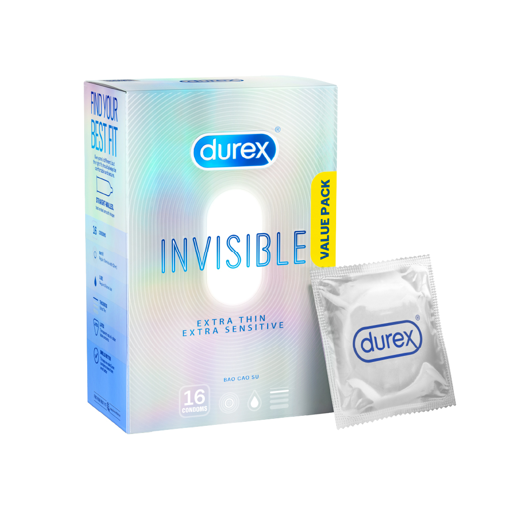 Ảnh Bao Cao Su Durex Invisible Siêu Mỏng, Size 52 mm, Hộp 16 Bao Mới Ra Mắt - Hộp Lớn Siêu Tiết Kiệm 2